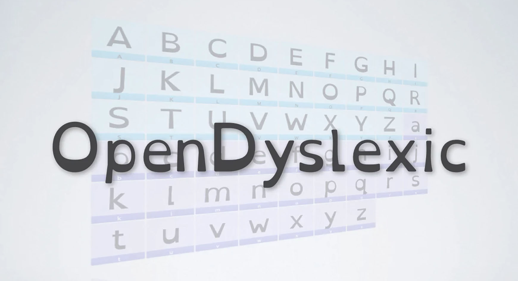 "open dyslexic" overlaying background of font alphabet